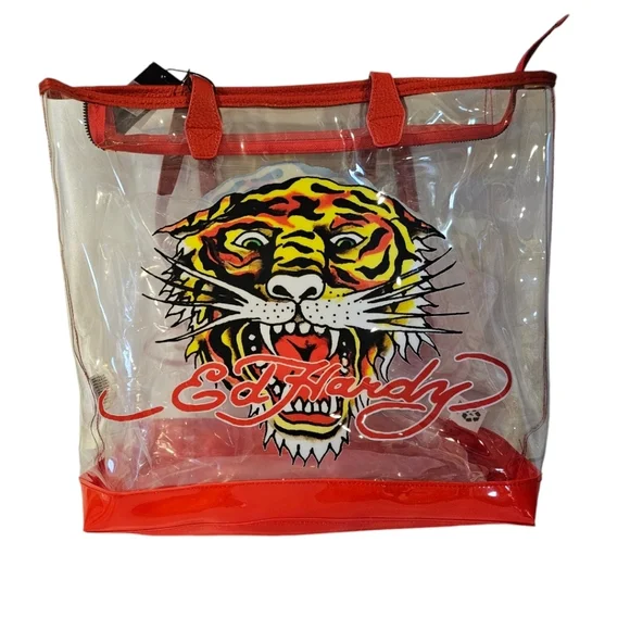 Ed Hardy Tiger Tote Clear PVC NWT - Picture 1 of 6